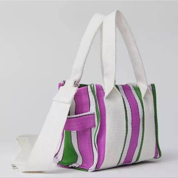 NWT Mini Stripe tote bag with Removable strap - Picture 4 of 6